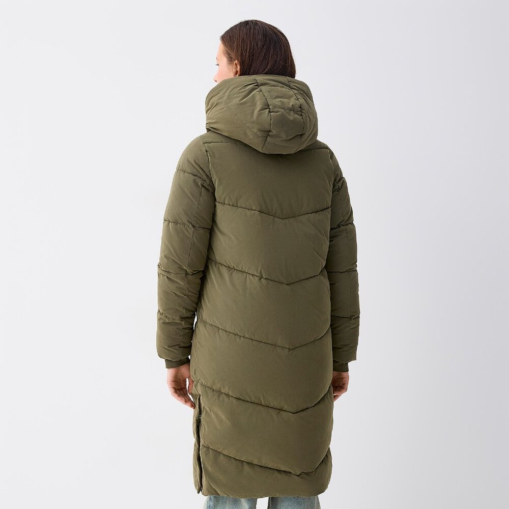 Olive Green Long Cut Puffer Winter Jacket NEW WITH TAG (62% Off Retail Price) - Picture 5 of 6